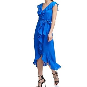 Beautiful high low midi blue dress
